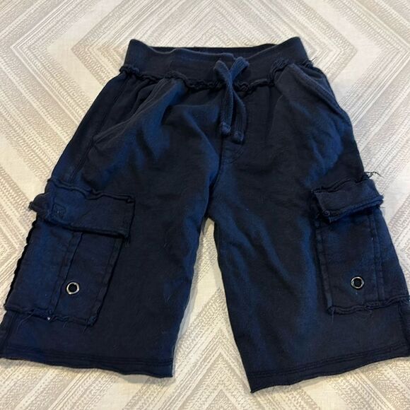 Mish Boys Navy Black Cargo Sweat Shorts - Picture 1 of 5